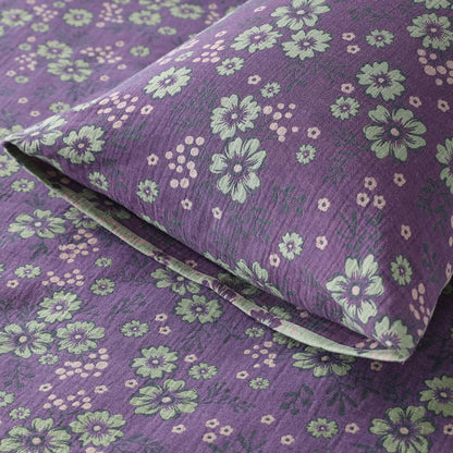 Taies d'oreiller en gaze de coton respirante à motif floral (2 pièces)
