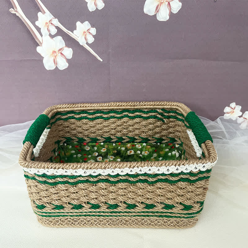 Panier de rangement fait main de style campagnard