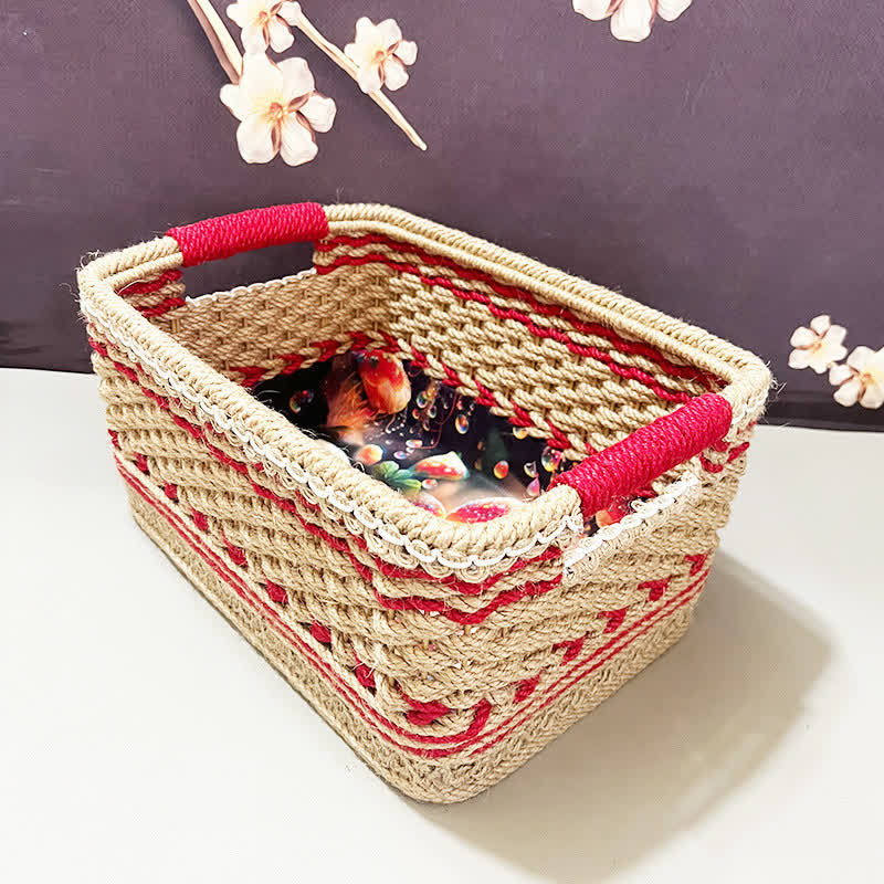 Panier de rangement fait main de style campagnard