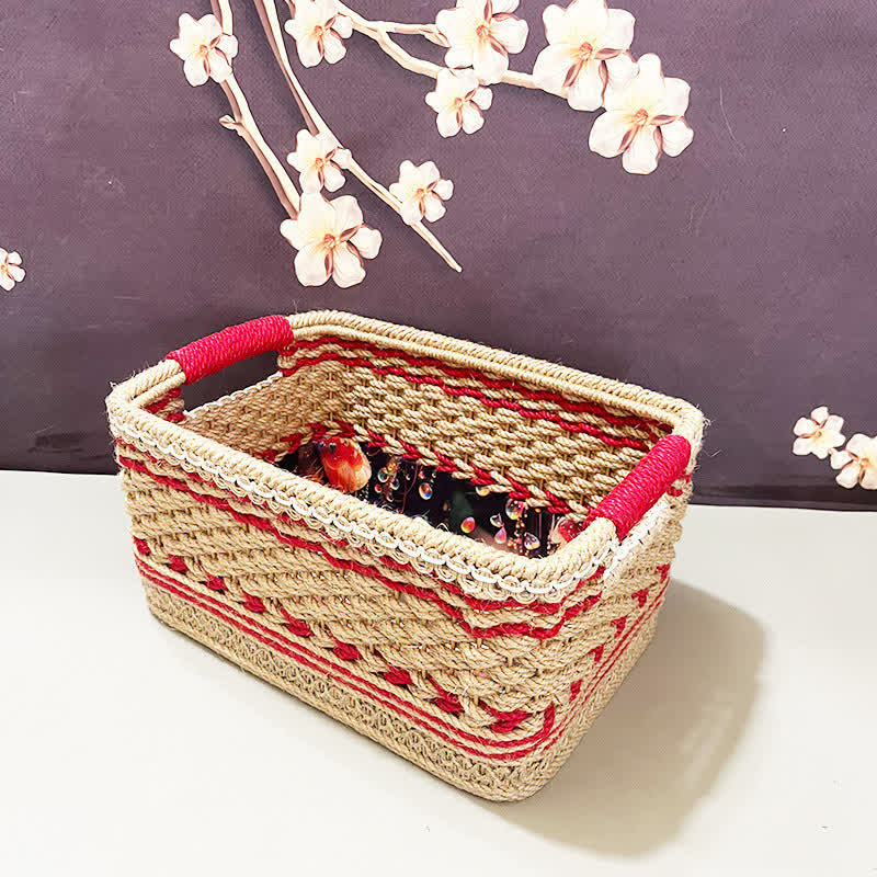 Panier de rangement fait main de style campagnard