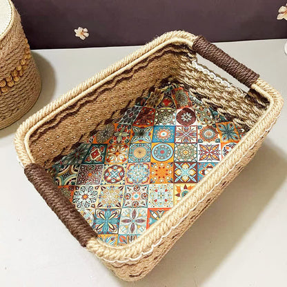 Panier de rangement fait main de style campagnard