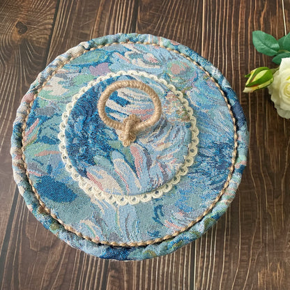 Panier de rangement style peinture à l'huile avec couvercle