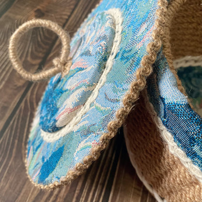Panier de rangement style peinture à l'huile avec couvercle