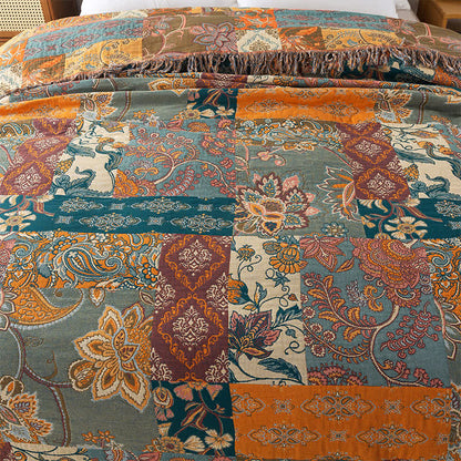Couette bohème réversible en gaze de coton légère