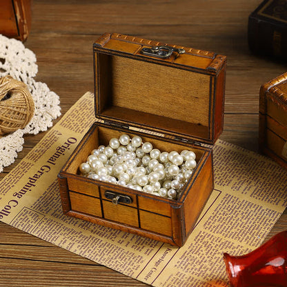 Boîte de rangement décorative en bois rétro créative