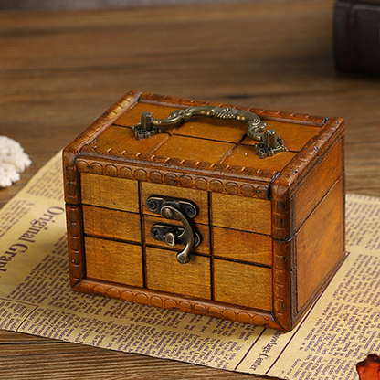 Boîte de rangement décorative en bois rétro créative