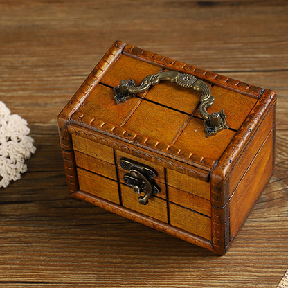 Boîte de rangement décorative en bois rétro créative