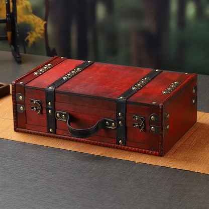 Boîte de rangement fonctionnelle en bois vintage