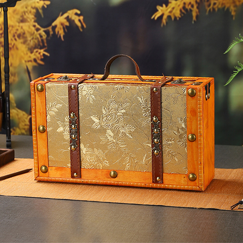 Boîte de rangement fonctionnelle en bois vintage