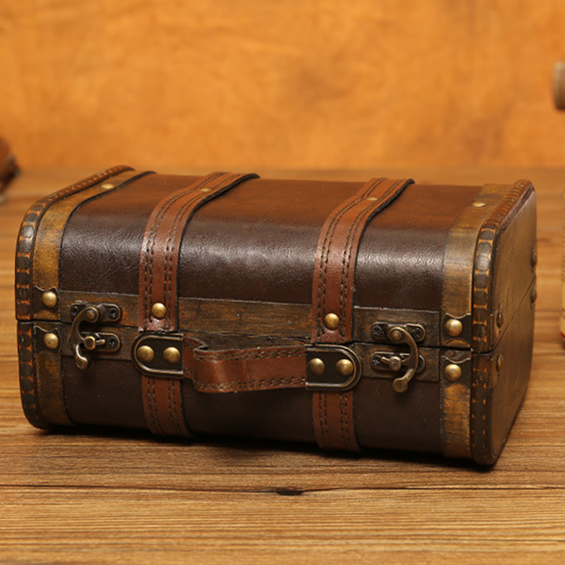 Boîte de rangement en bois de style vintage
