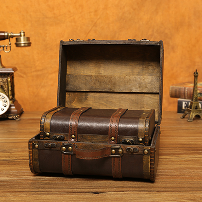 Boîte de rangement en bois de style vintage