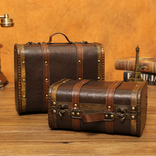 Boîte de rangement en bois de style vintage