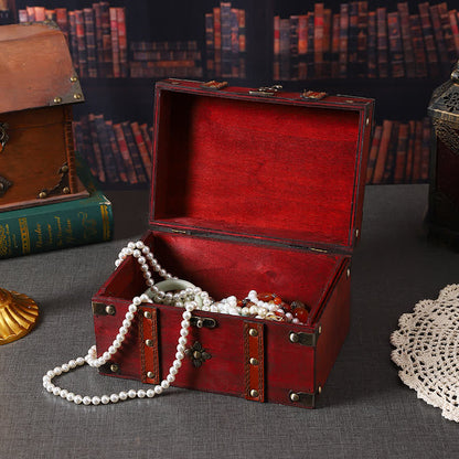 Boîte de rangement à bijoux en bois de style vintage