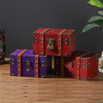 Boîte de rangement à bijoux en bois de style vintage