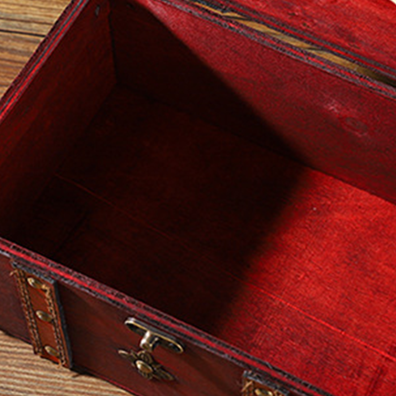 Boîte de rangement à bijoux en bois de style vintage