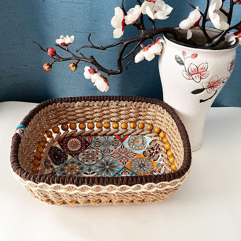 Panier de rangement fonctionnel fait main de style campagnard