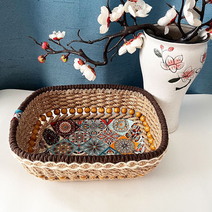 Panier de rangement fonctionnel fait main de style campagnard