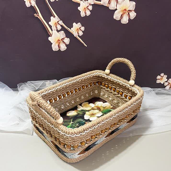 Panier de rangement fonctionnel à motif floral pour la table