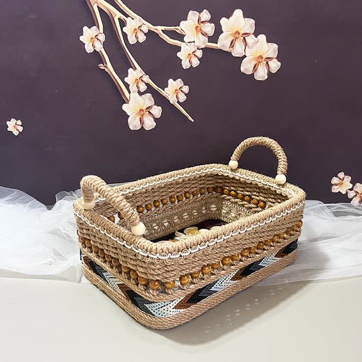 Panier de rangement fonctionnel à motif floral pour la table
