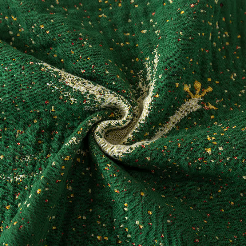 Élégante couette réversible en gaze de coton d'oie avec pompons