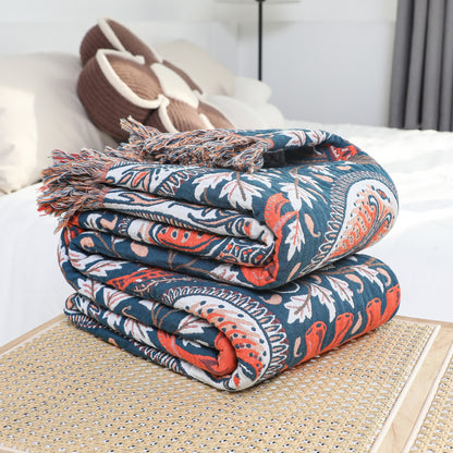 Couette légère en coton avec pompon éléphant cachemire