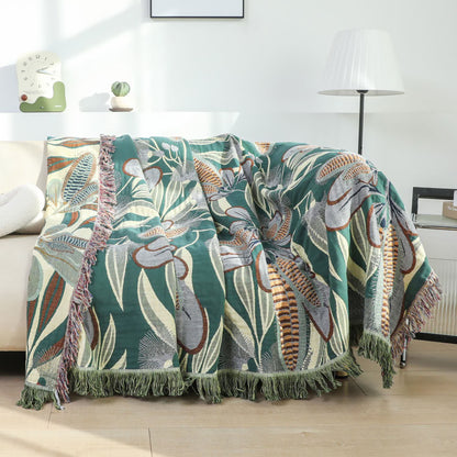 Couette en gaze de coton avec pompons de style champêtre
