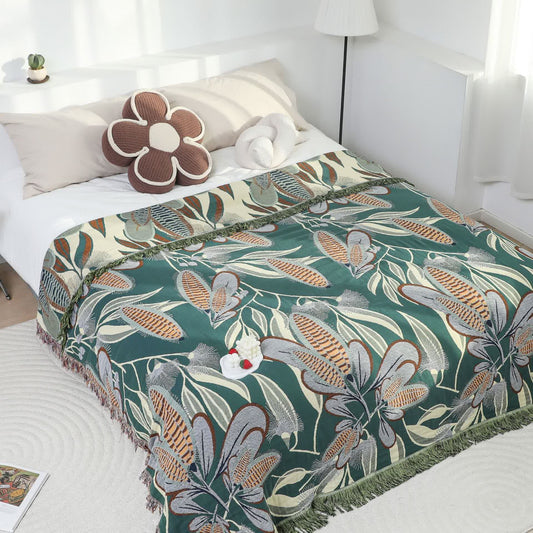 Couette en gaze de coton avec pompons de style champêtre