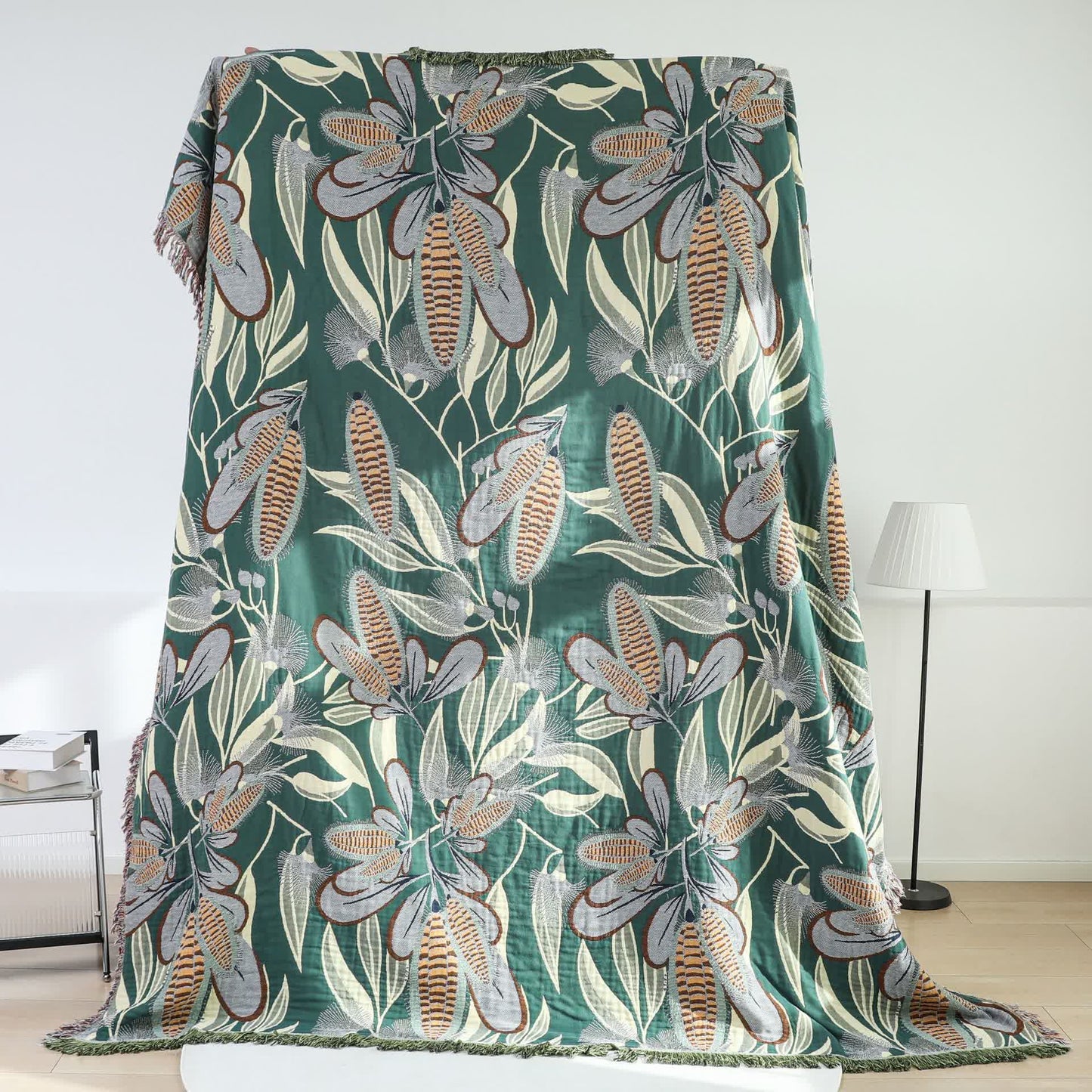 Couette en gaze de coton avec pompons de style champêtre