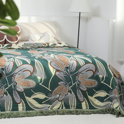 Couette en gaze de coton avec pompons de style champêtre