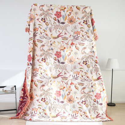 Couette légère en coton avec pompons de style campagnard