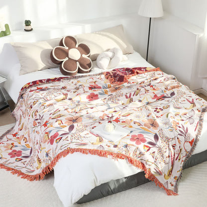Couette légère en coton avec pompons de style campagnard