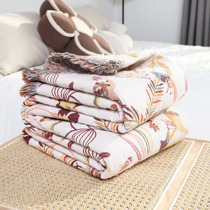 Couette légère en coton avec pompons de style campagnard