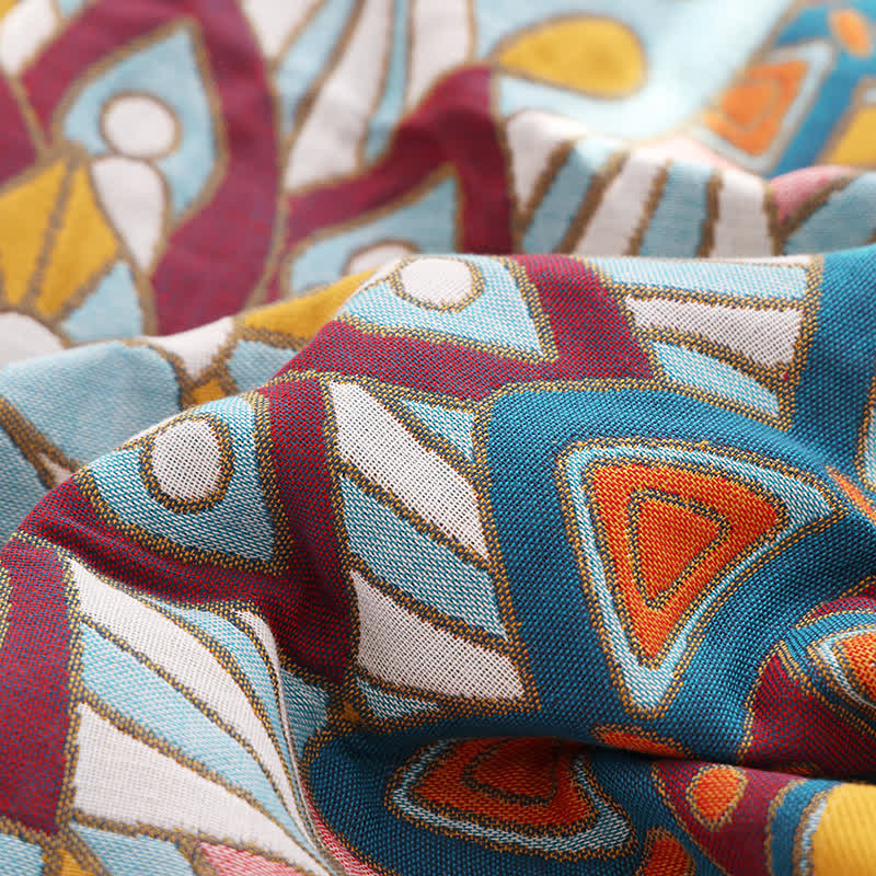 Couette légère en coton de style marocain avec pompons