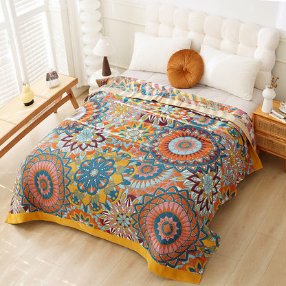 Couette légère en coton de style marocain avec pompons