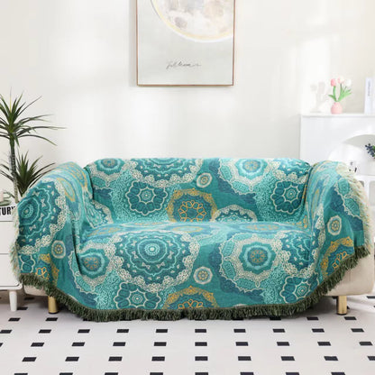 Couette douce avec gaze de coton mandala et pompon