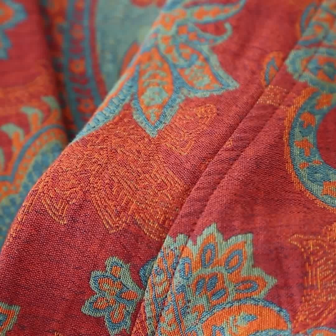 Peignoir à séchage rapide en gaze de coton jacquard de style rétro