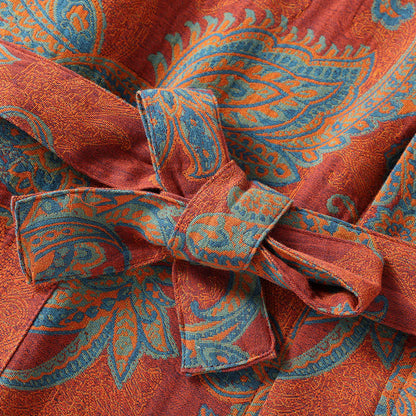 Peignoir à séchage rapide en gaze de coton jacquard de style rétro