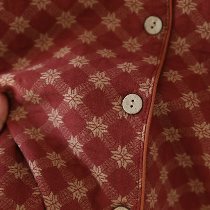 Ensemble de nuit cardigan en gaze de coton jacquard