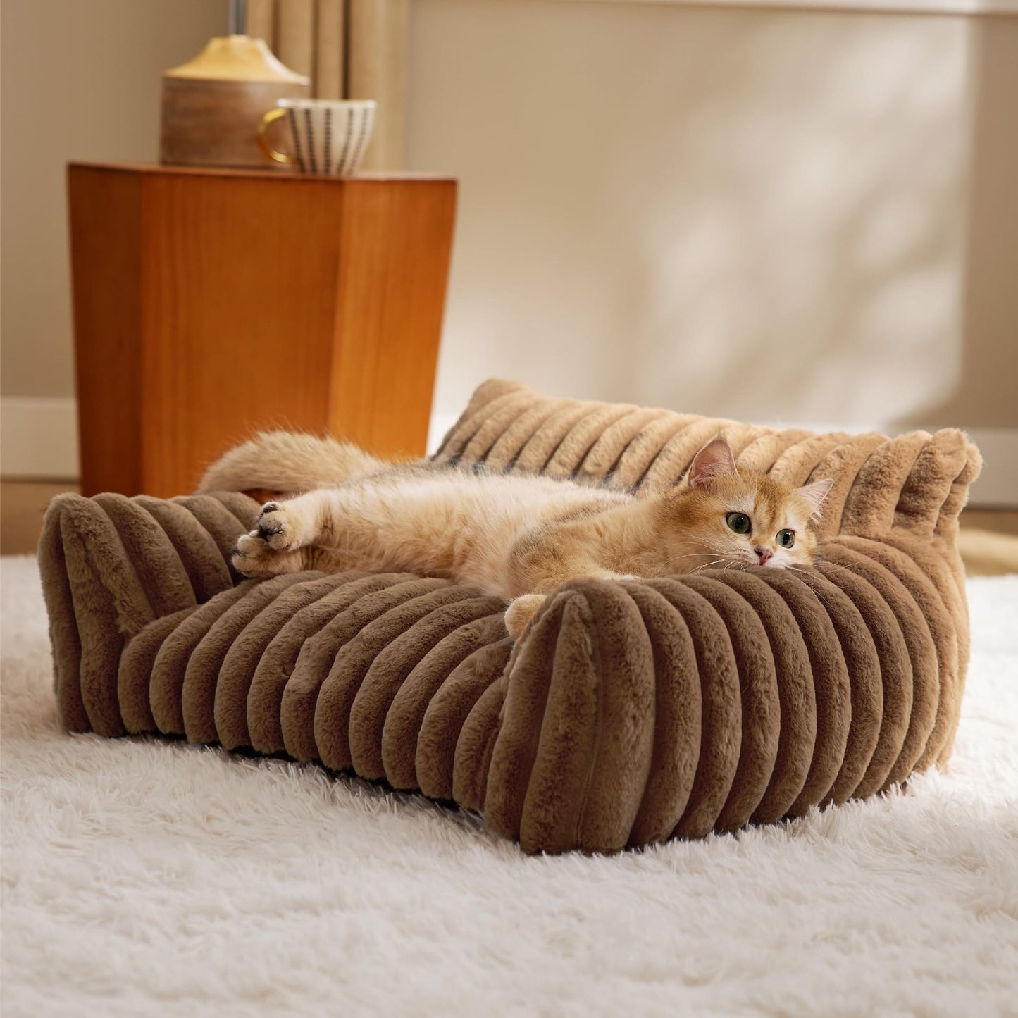 Canapé-lit luxueux et moelleux pour animaux de compagnie