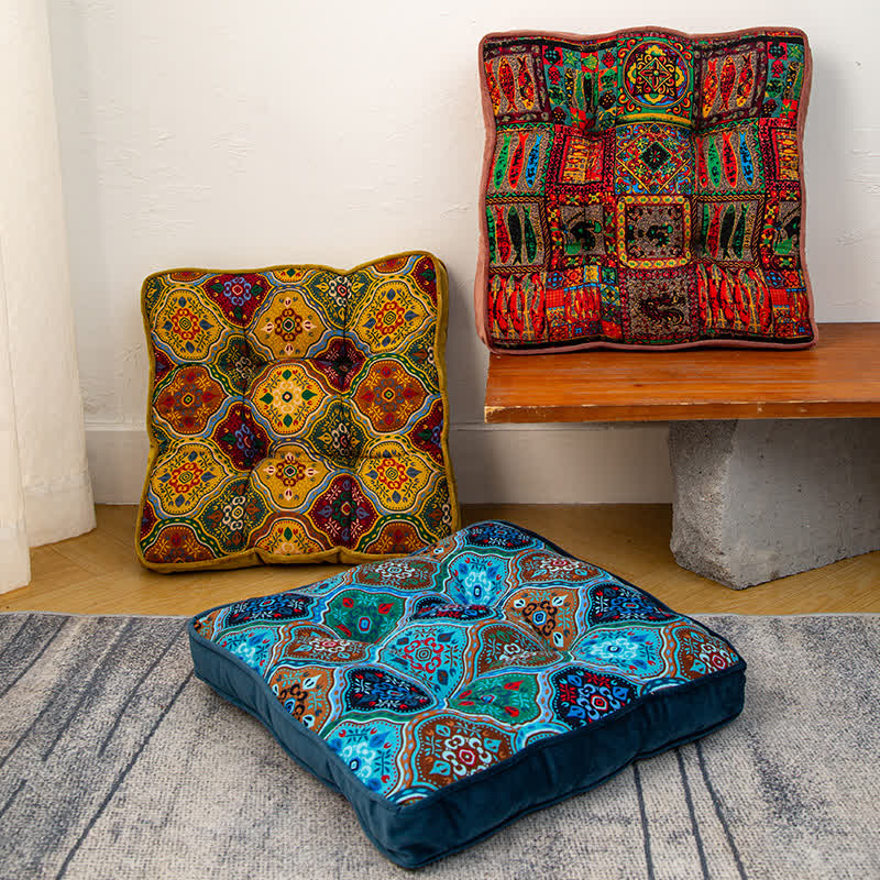 Coussin de chaise de sol marocain avec attaches
