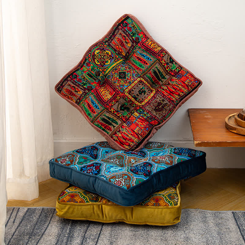 Coussin de chaise de sol marocain avec attaches