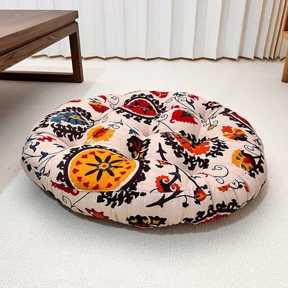 Coussin de chaise de sol exotique, rond et moelleux