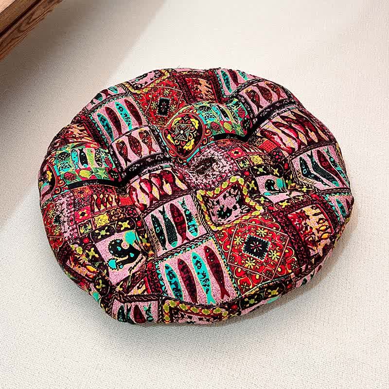 Coussin de chaise de sol exotique, rond et moelleux