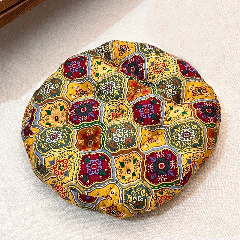 Coussin de chaise de sol exotique, rond et moelleux