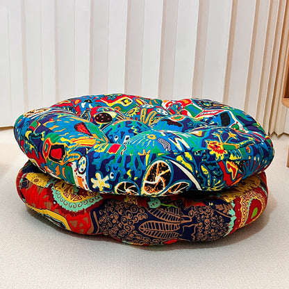 Coussin de chaise de sol exotique, rond et moelleux