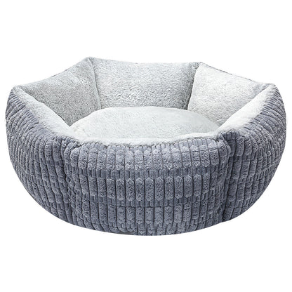 Lit pour animaux de compagnie en peluche hexagonal épais