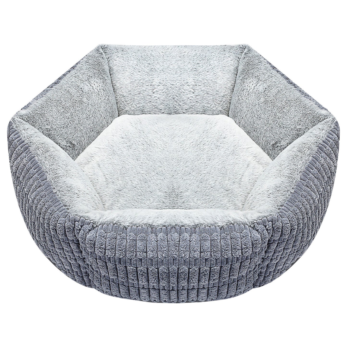 Lit pour animaux de compagnie en peluche hexagonal épais