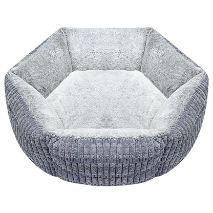 Lit pour animaux de compagnie en peluche hexagonal épais