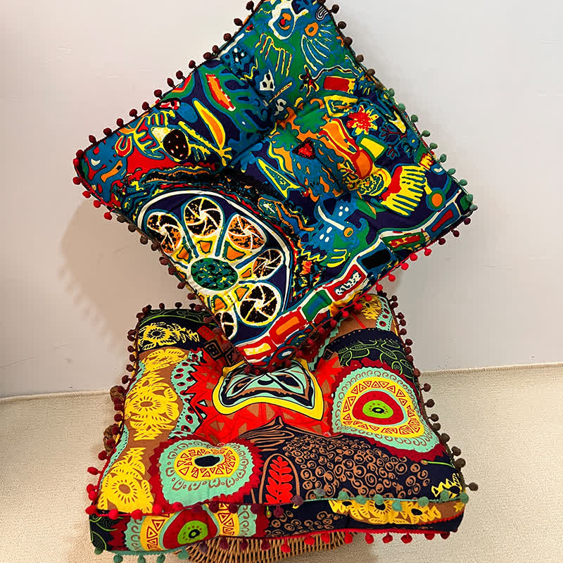 Coussin d'assise exotique, carré et moelleux