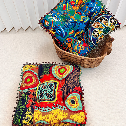 Coussin d'assise exotique, carré et moelleux